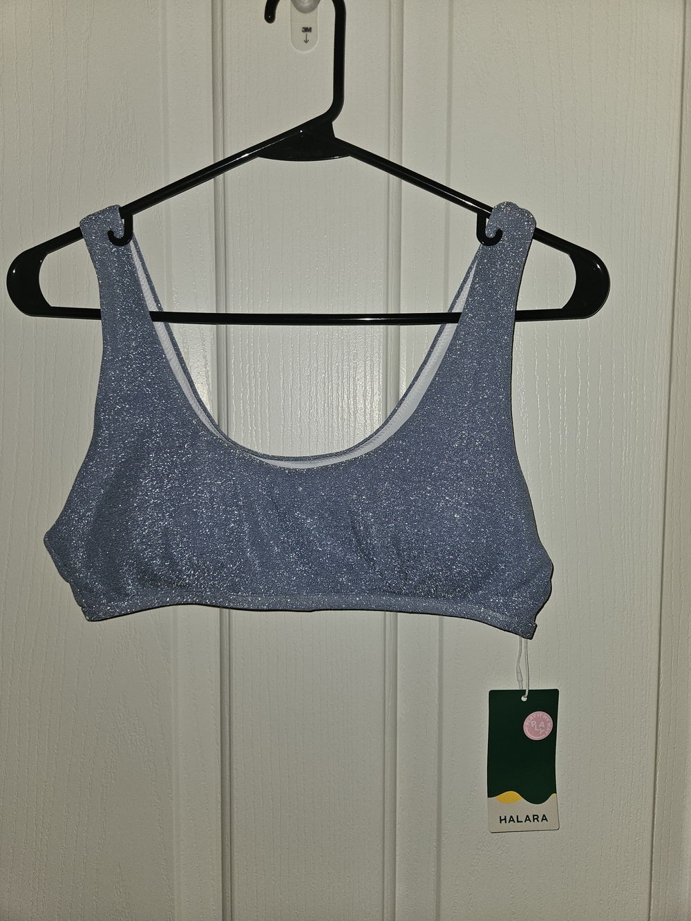 HALARA Glitter Dusty Blue Bikini Top